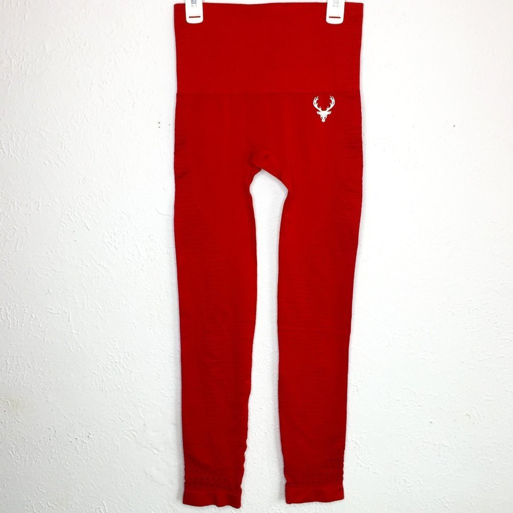 Bucked Up women's XS red laser cut leggings.